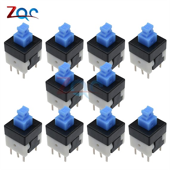 Set 10 Công Tắc Vuông Tự Khóa 8X8Mm 6Pin Chuyên Dụng