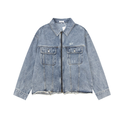 Title 2, High Street Tide Wash Raw Edges Design Lapel De...