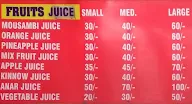 Standard Fruit Juices & Milk Shakes Corner menu 2