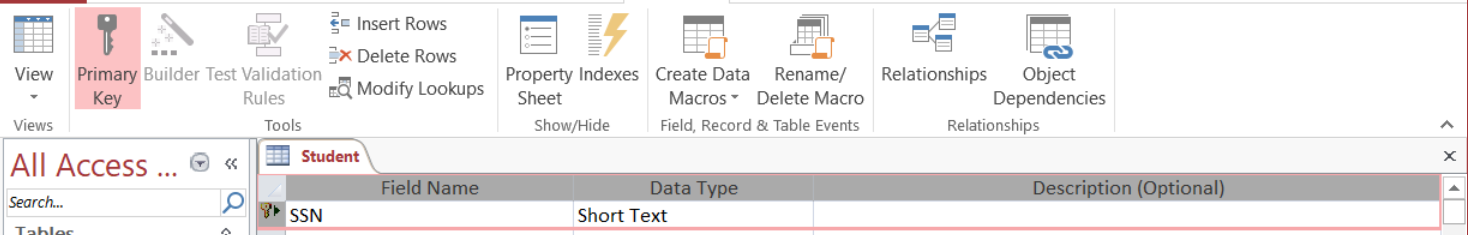 Set Primary Key