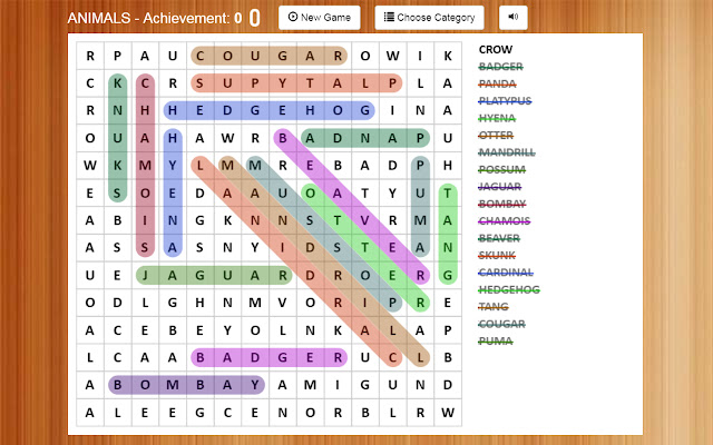 Word Search Unlimited chrome extension