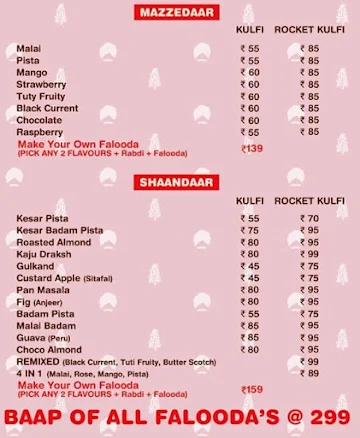 Kulfidaar Kafe menu 