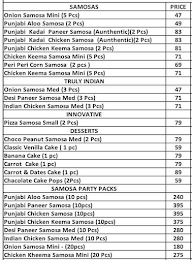 The Indian Samosa menu 1