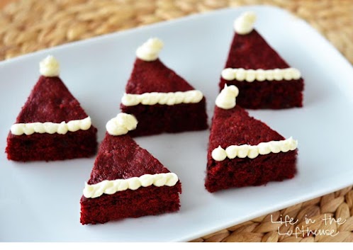 Red Velvet Santa Hat Brownies