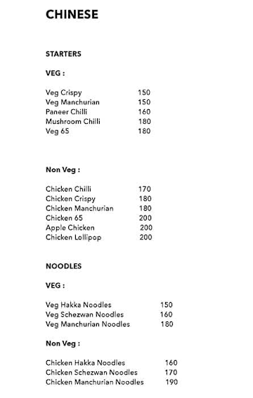 Hot Box menu 