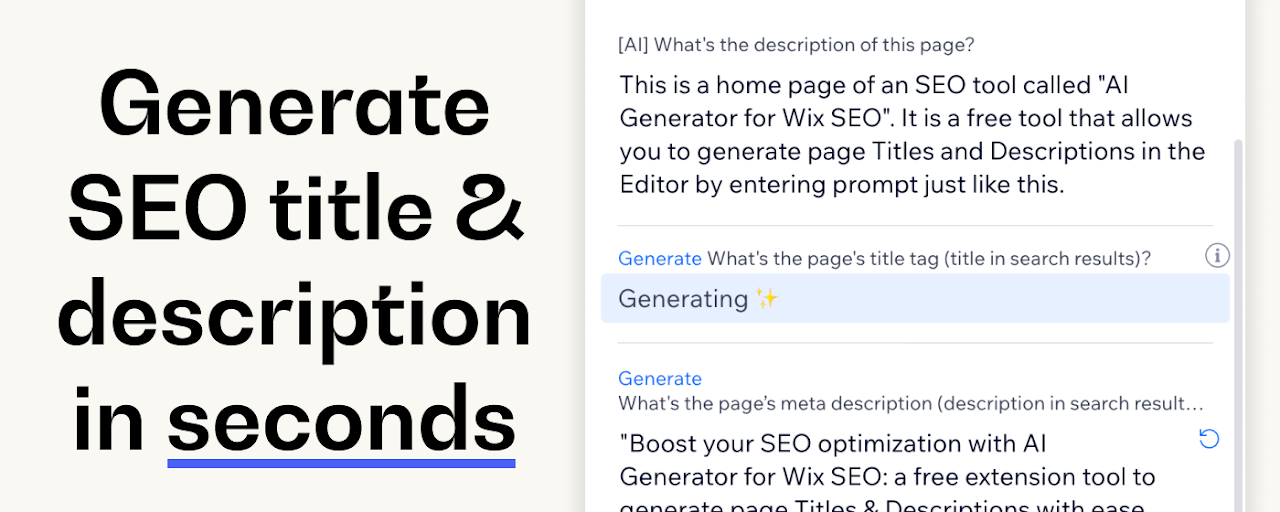 AI Generator for Wix SEO Preview image 1