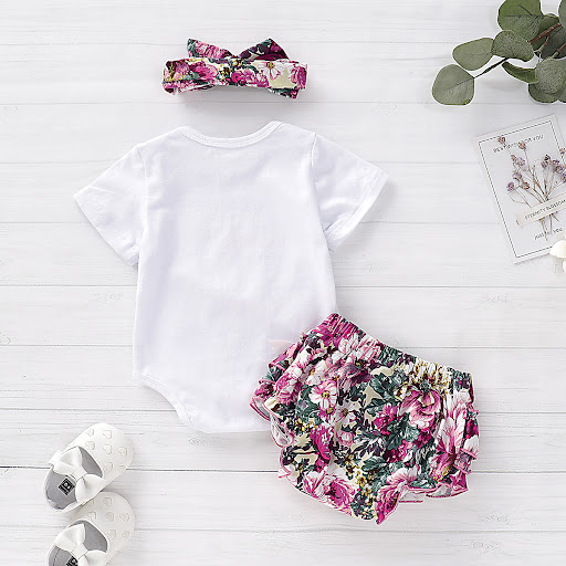 Title 3, Three-piece short sleeve colorful stretch turba...