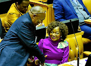 Speaker of parliament Baleka Mbete with Deputy Speaker Lechesa Tsenoli.