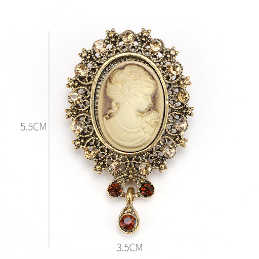 Title 27, Retro Palace Brooch Female, Anti-Light, Europea...