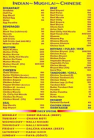 Shahi Dawat menu 2