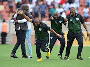 Matsimela Thoka celebrates during the club's happier times. 