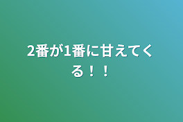 2番が1番に甘えてくる！！