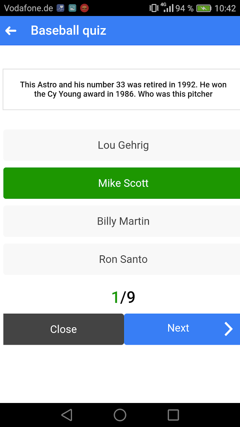 Famous baseball players quiz Screen 2