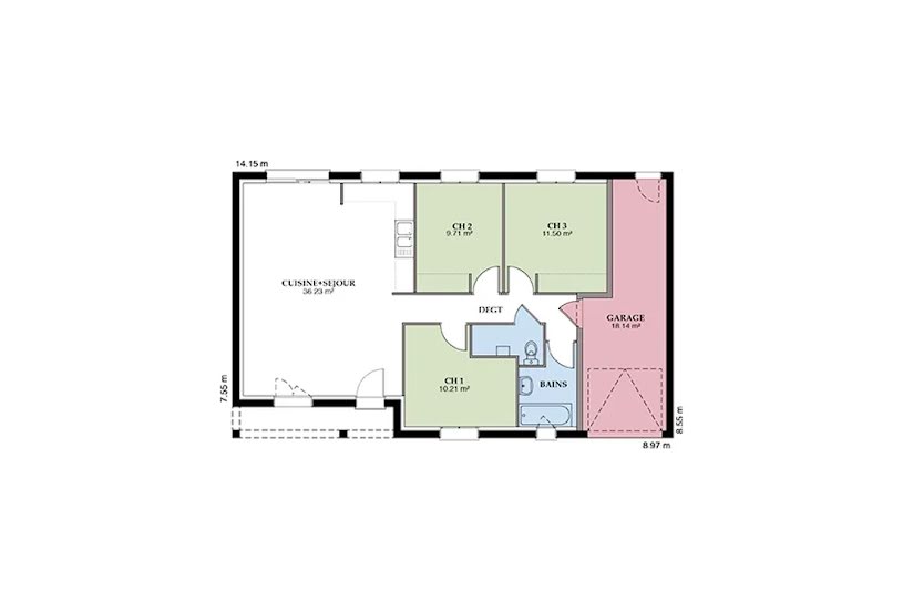  Vente Terrain + Maison - Terrain : 391m² - Maison : 109m² à Soullans (85300) 