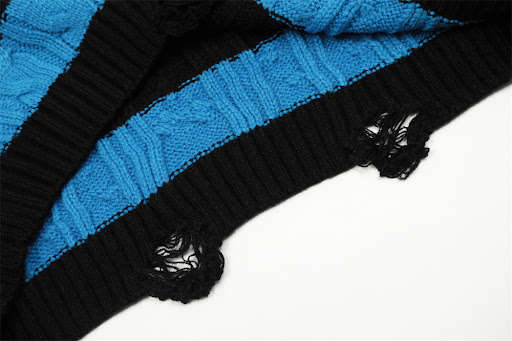 Title 5, Mens Contrast Color Striped Round Neck Sweater...
