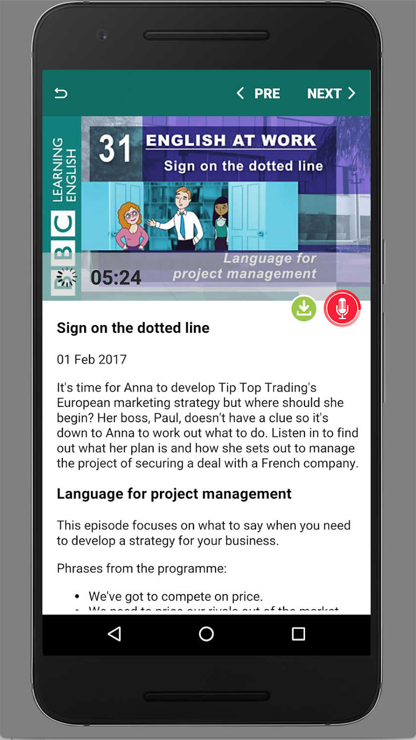 Learning English at Work Screen 3