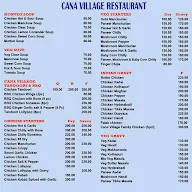 Cana Village Restaurant menu 2