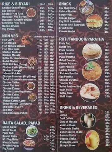 Delhi 1St Restaurant menu 