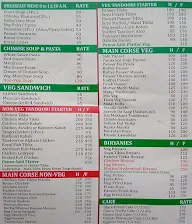 Panna Sweets & Restaurant menu 1