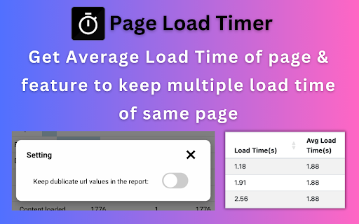 Page Load Timer Preview 5