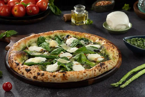Naples - Asparagus, Burrata & Rocket Pizza (4 Slice)