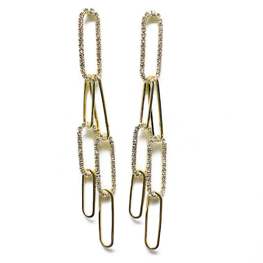 Title 2, FYUAN Long Tassel Crystal Drop Earrings For Wom...