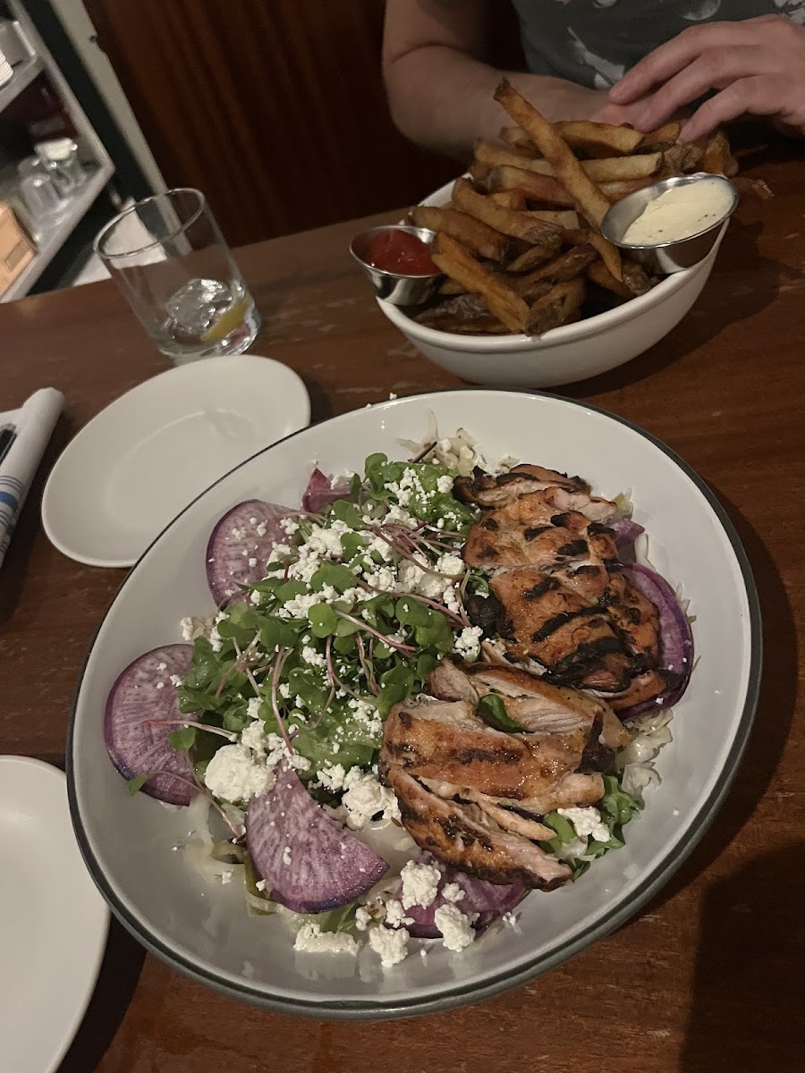 Salad with grilled chicken