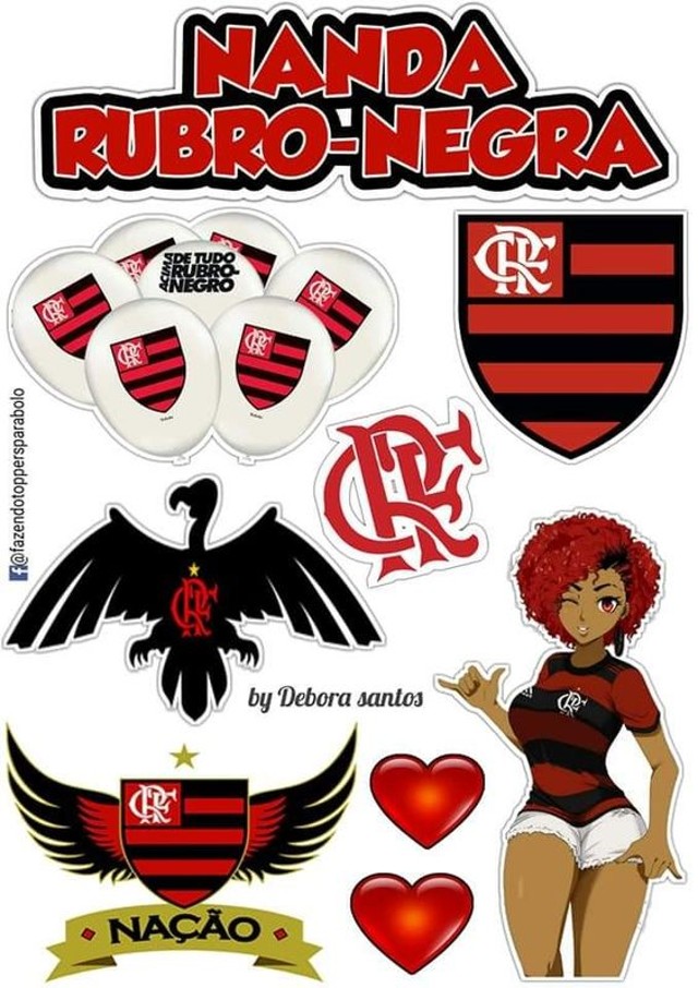 topo de bolo do flamengo dourado