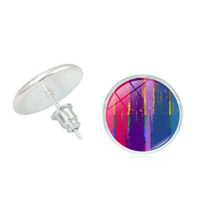 Boucles d'oreilles à clous Time Stone couleur arc-en-ciel pour femmes. Un accessoire charmant pour illuminer votre style et ajouter de la couleur.