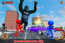 Angry Gorilla vs Stickman City Battleのおすすめ画像1