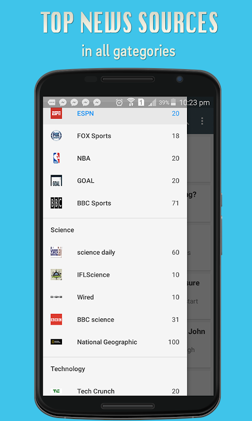 Android application World News screenshort