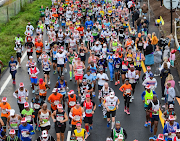 Runners during the 2019 Comrades Marathon. 