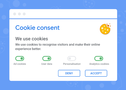 An illustration of a cookie consent banner.