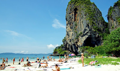 Swim at the famous Phra Nang Cave Beach at the Railay Peninsula