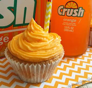 Orange Creamsicle Cupcakes with Orange Crush Buttercream Frosting!