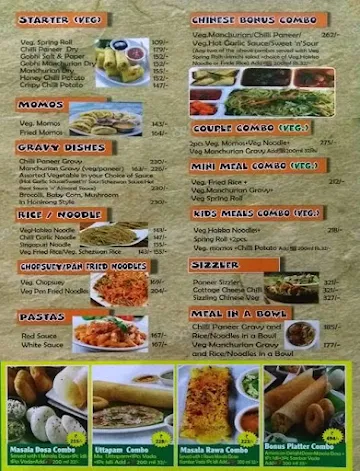 Dosa n Chinese menu 