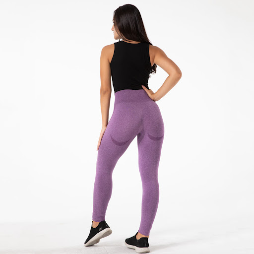 Title 2, Womens Purple High Waist Seamless Tight Yoga P...