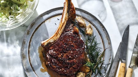 Butter Basted Rib Eye Behind Crunchy Fennel Salad