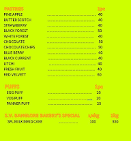 Sv Benglour Bakery menu 2