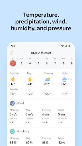 Screenshot Yandex Weather