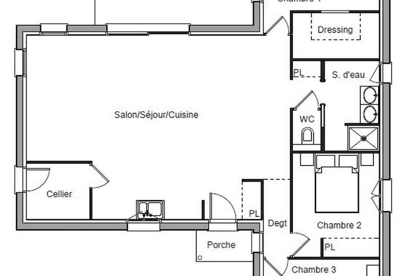  Vente Terrain + Maison - Terrain : 700m² - Maison : 86m² à Cantenac (33460) 