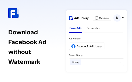Ad Library：Download de anúncios do Facebook sem marca d'água