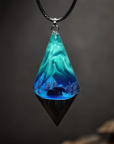 Aurora Resin Luminous Pendant ogrli - 1