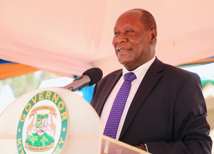 Kitui Governor Julius Malombe, launching the Plug Mtaani Vijana 2Invest initiative competition on Thursday.