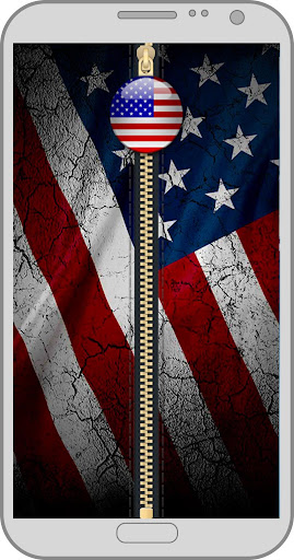 USA Flag zipper Lock Screen