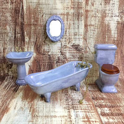 Title 4, Dollhouse Miniature Ceramic Bathroom Decoration...