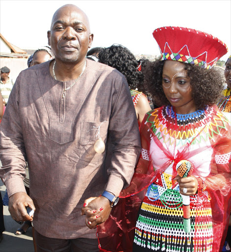 Actor Menzi Ngubane and his wife Sikelelo Sishuba during their wedding held in Kagiso, Johannesburg.