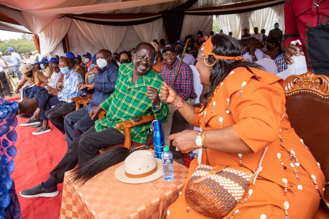 Azimio la Umoja-One Kenya Alliance flagbeaer Raila Odinga and Mama Ida Odinga.