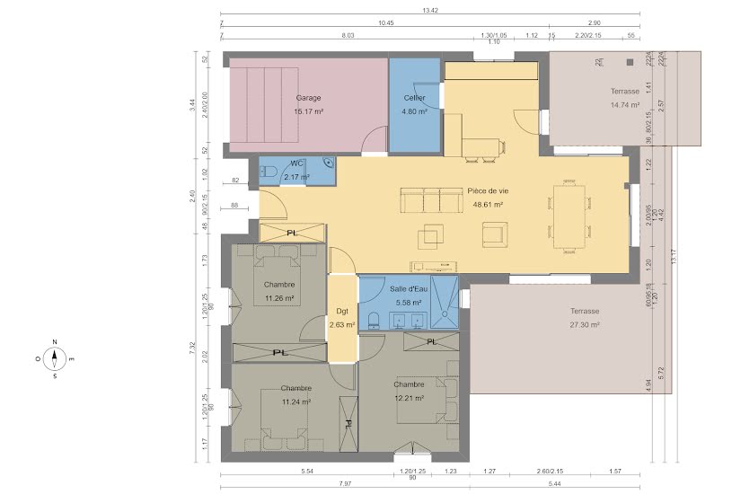  Vente Terrain + Maison - Terrain : 715m² - Maison : 98m² à Saugnac-et-Cambran (40180) 