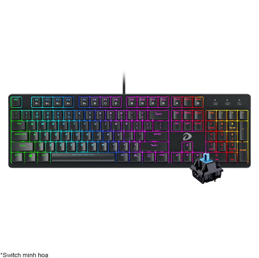 Bàn phím cơ Gaming DAREU EK1280 RGB Blue D Switch (Đen) - Hàng trưng bày